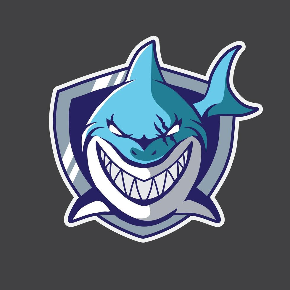 mascot logo shark for your team esport and your brand vector