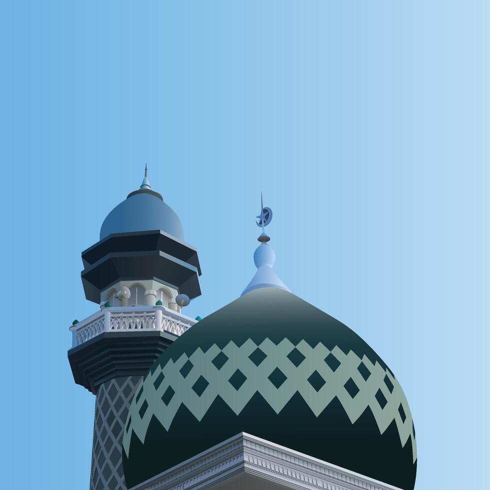 illustration of the dome of the Jami Mosque in Malang, Indonesia vector