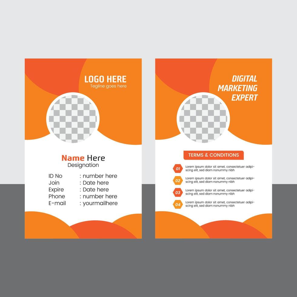 Modern business id card design. clean id card design template for office employee, staff. vector
