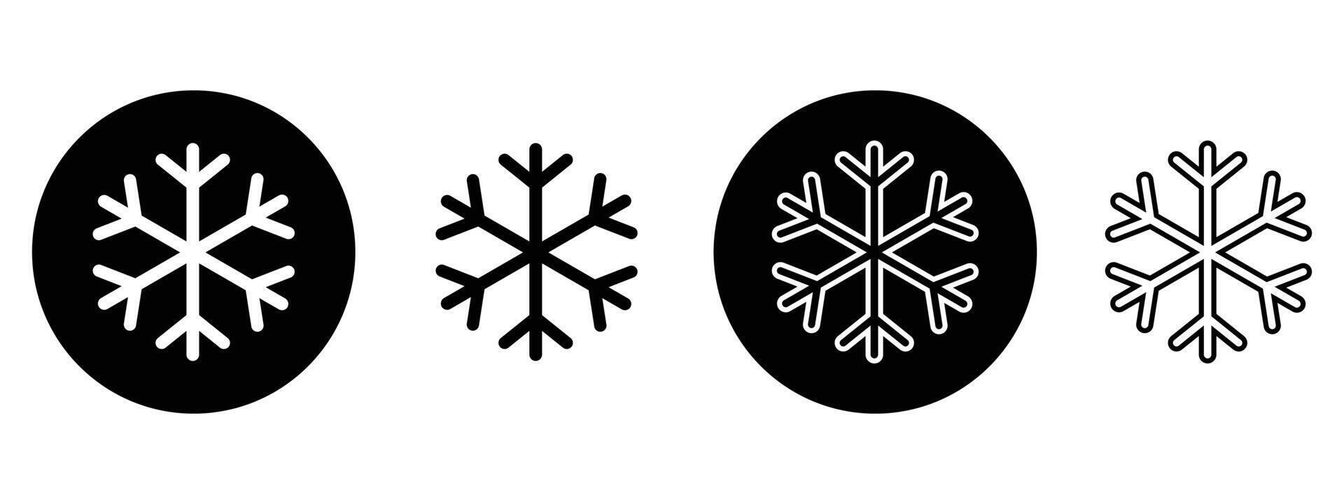 snowflake icon set. Isolated snowflakes collection. Simple snowflake icon in line style design on white background. vector