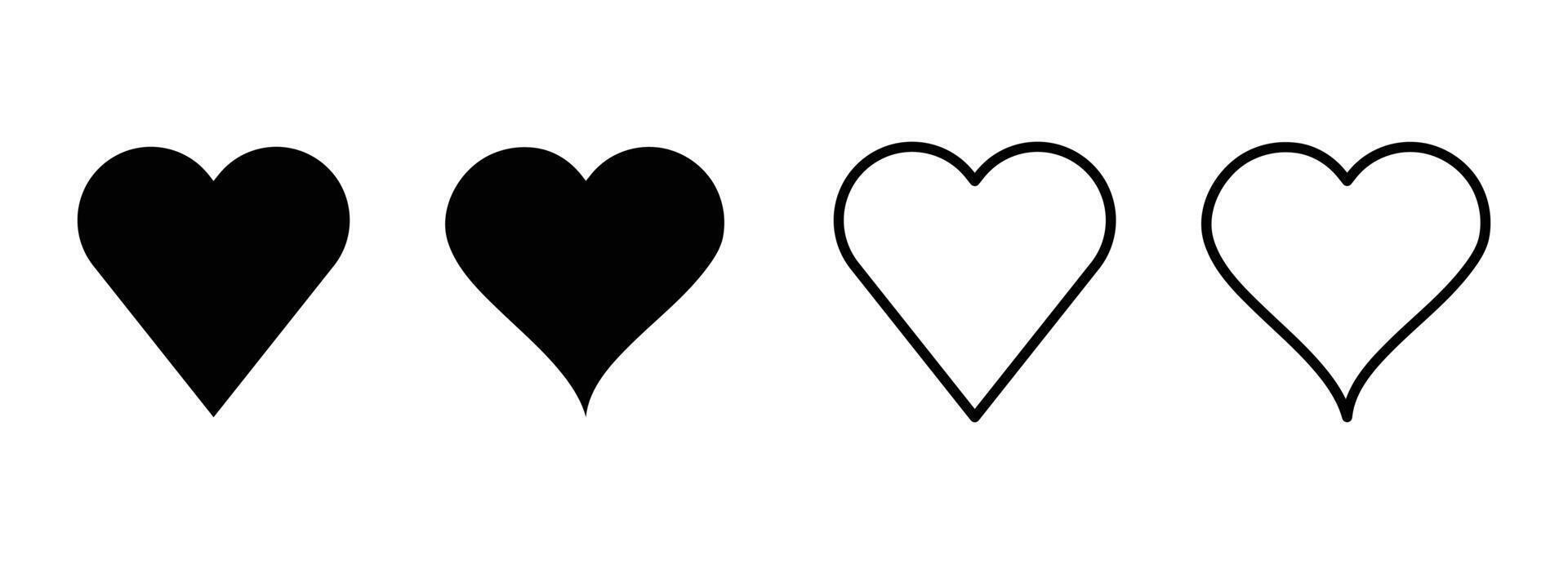 Heart collection. Collection of Love Heart Symbol Icons. love symbol icon set. vector