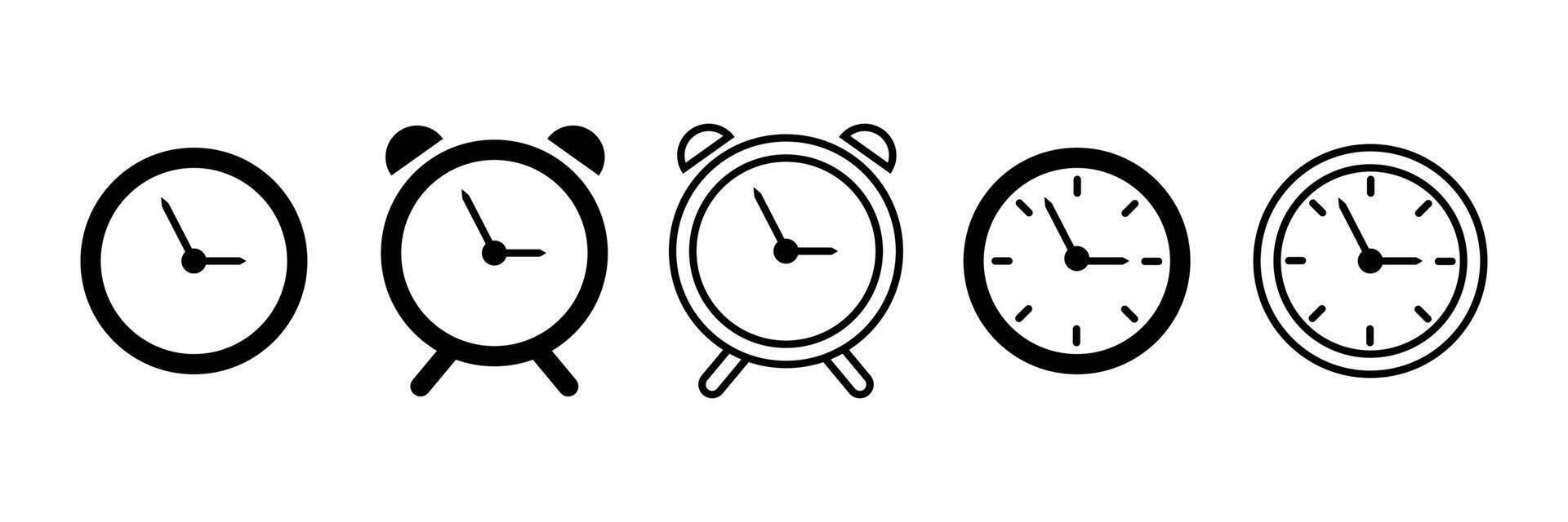 Clock icon set. Time icon. watch icon symbol. Wall clock icon. Schedule timer sign for UI designs. vector