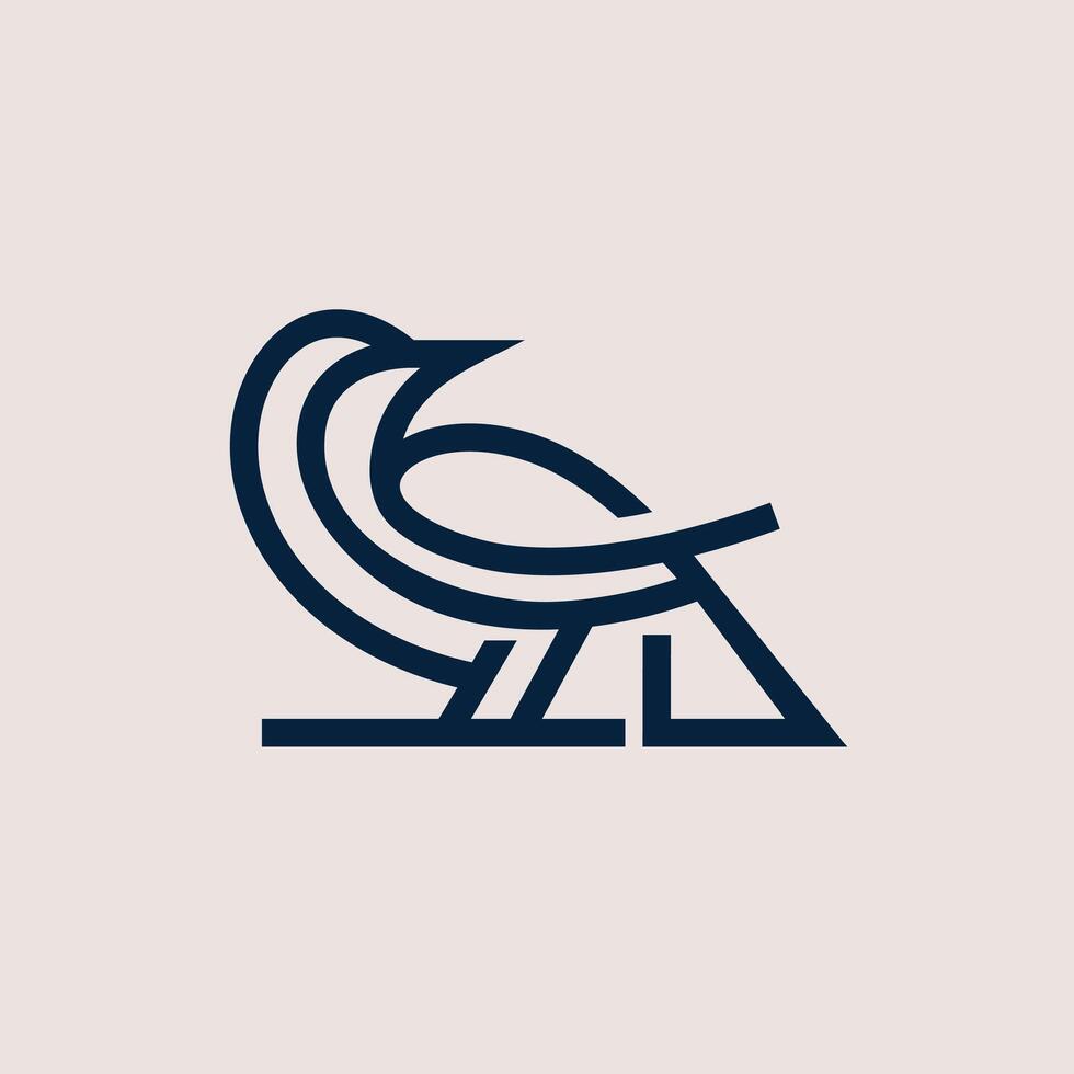 modern abstract bird line logo vector
