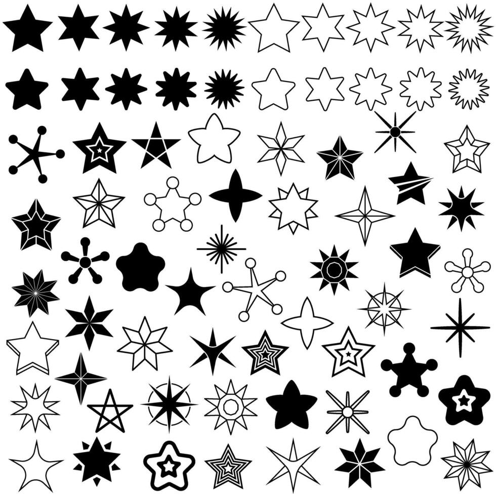 Star icon set. Twinkling star illustration sign collection. Sparkles symbol. Shining burst logo. vector