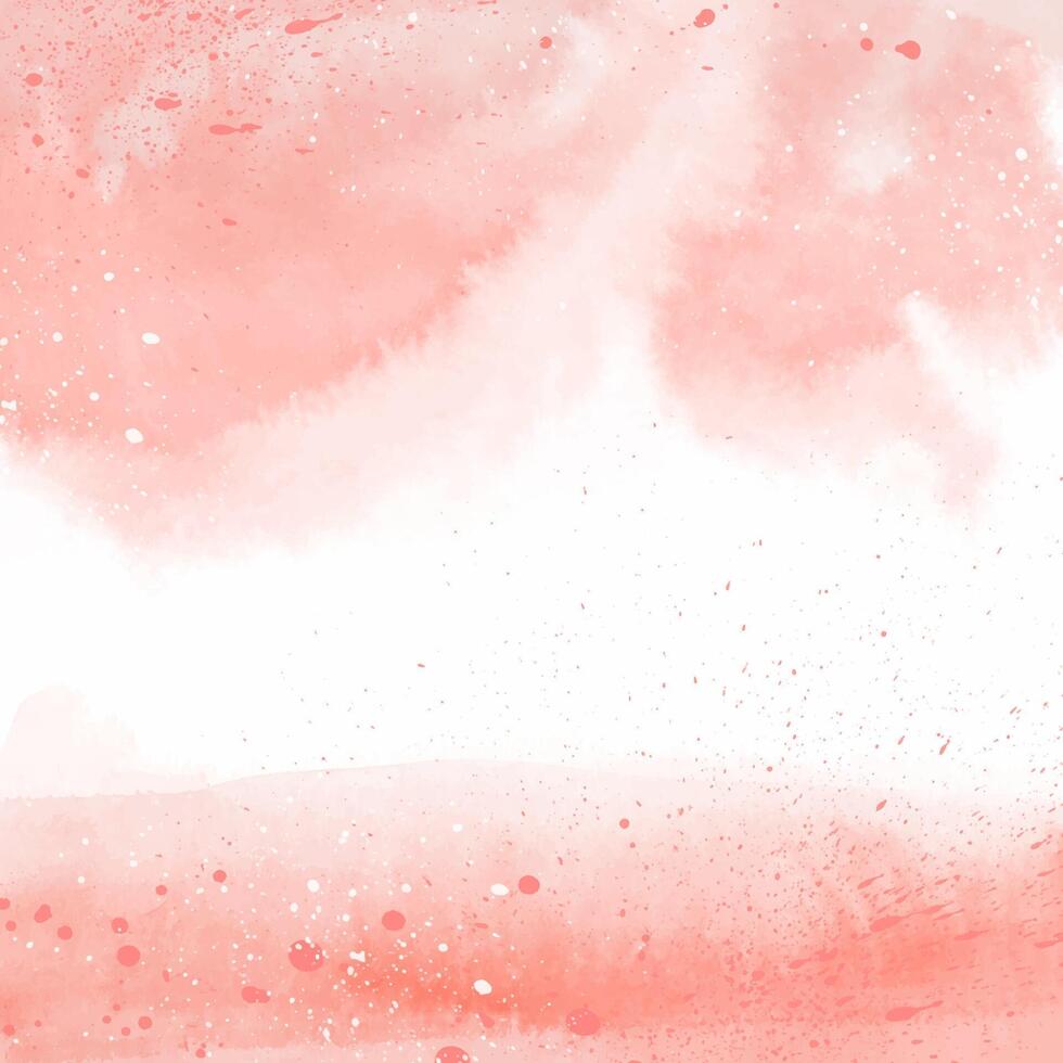 Abstract salmon pink hand painted watercolour background vector
