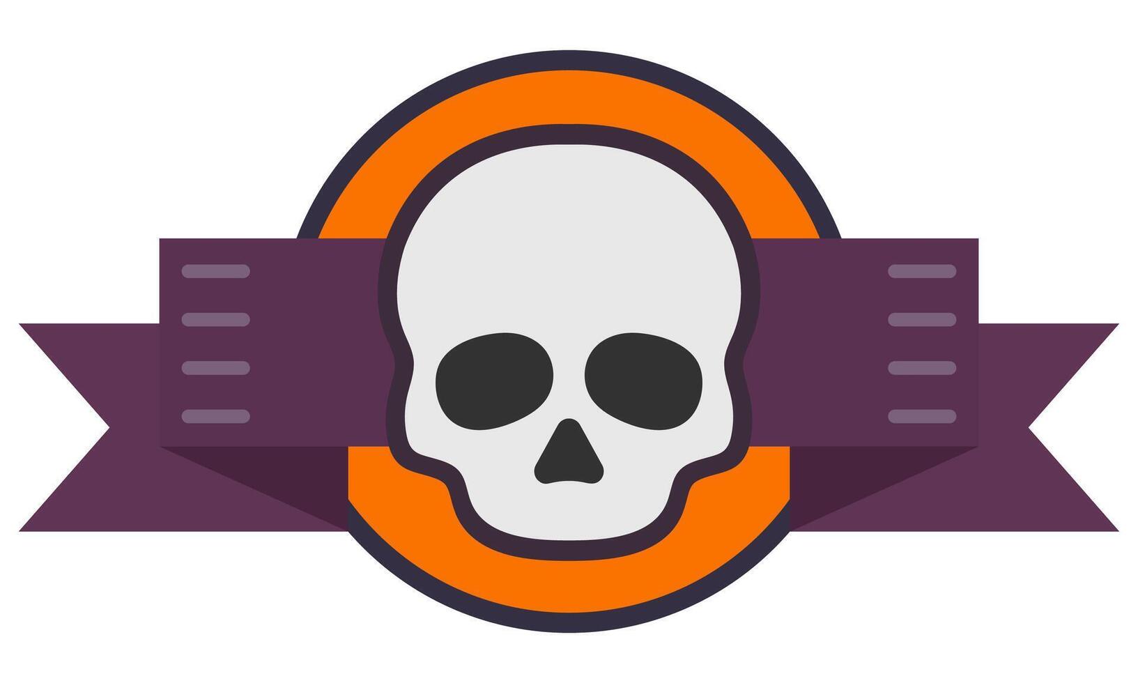 Halloween ribbon icon isolated on white background. vector