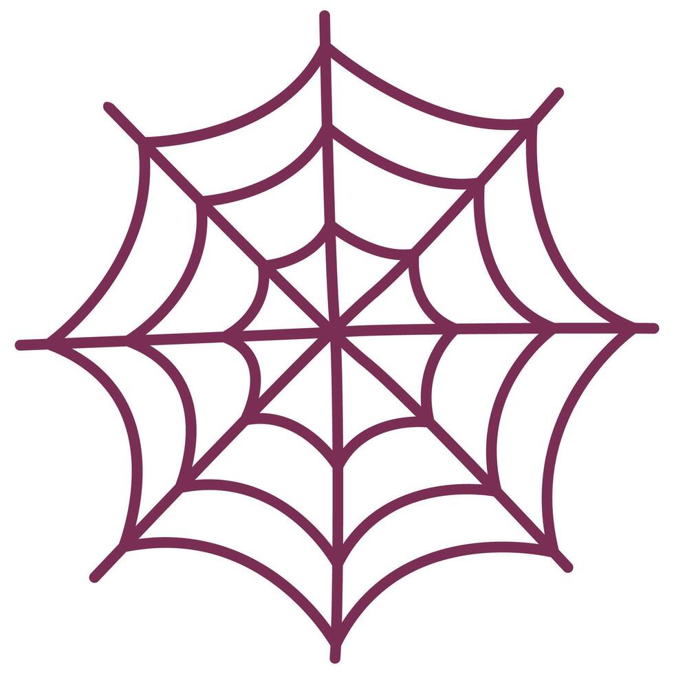 Flat icon of purple spiderweb isolated on white background. vector