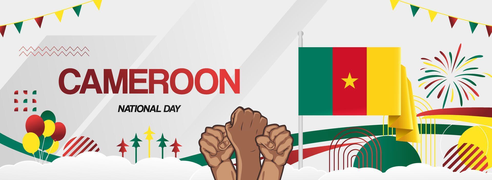 Happy Cameroon national day vector