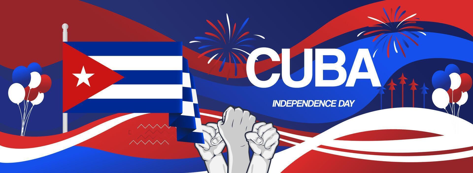 Congratulations on celebrating Cuba national day of independence vector