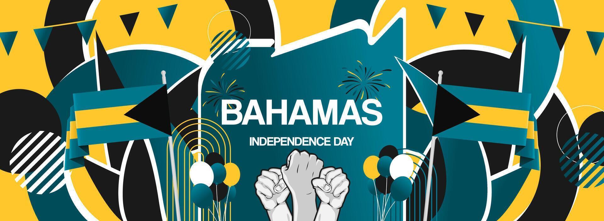 Abstract art template for Bahamas independence day vector