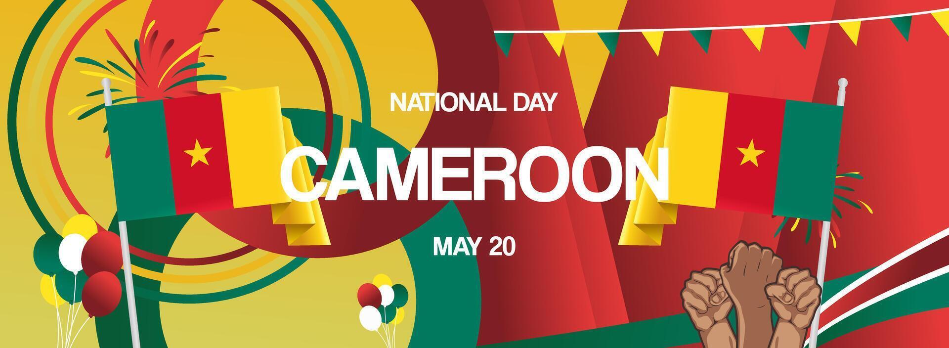 Creative abstract art for Cameroon national day vector