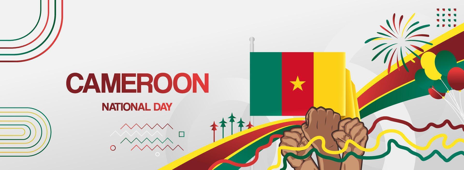 Creative banner for Cameroon national day vector