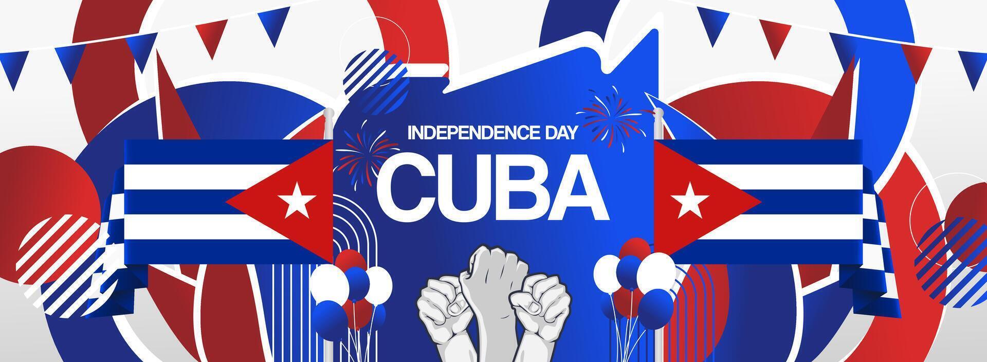 Abstract greeting card to celebrate Cuba national or independence day vector