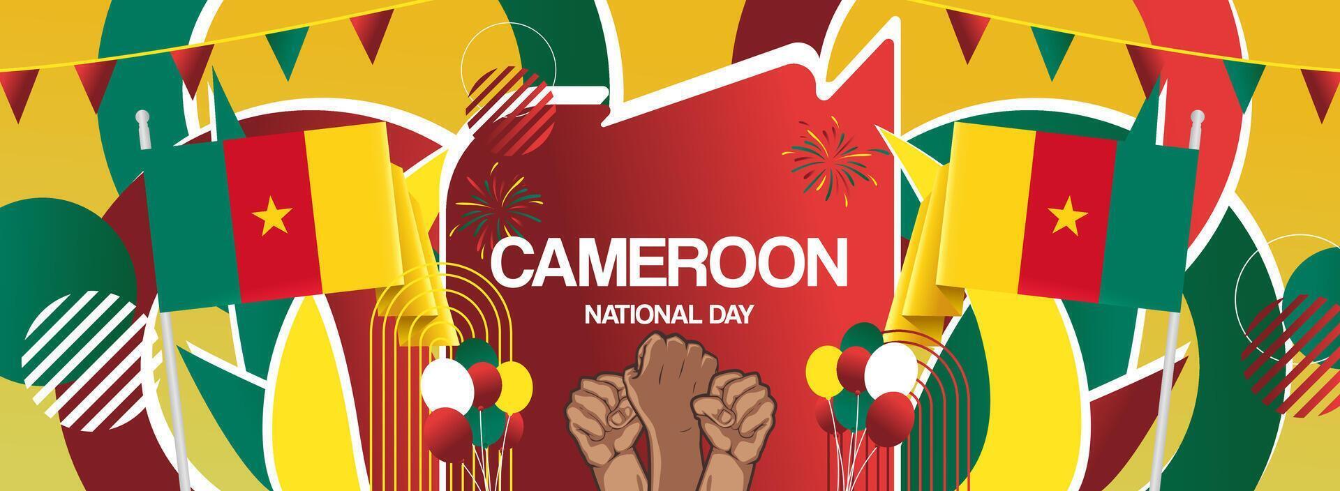 Modern abstract art for Cameroon. Can be used as greeting cards, sports posters and various national events vector