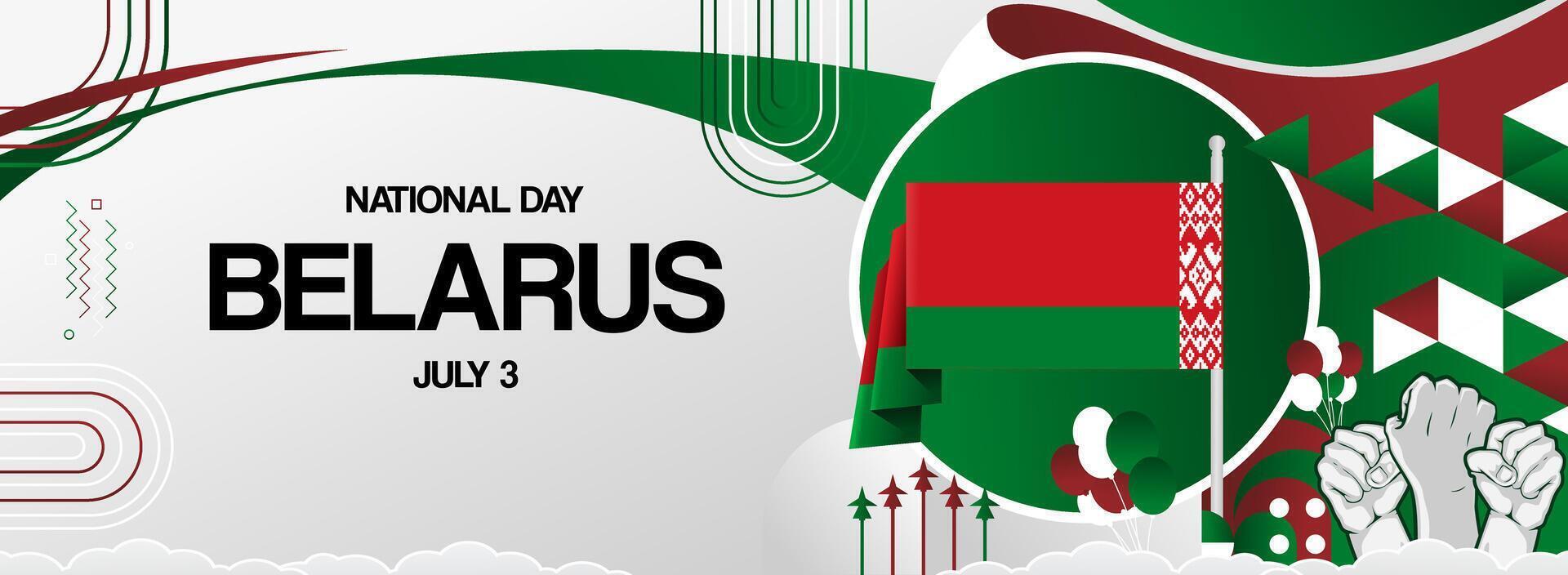 Modern abstract art for Belarus national day vector