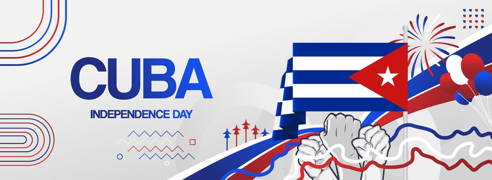 Modern abstract art of Cuban national or independence day vector