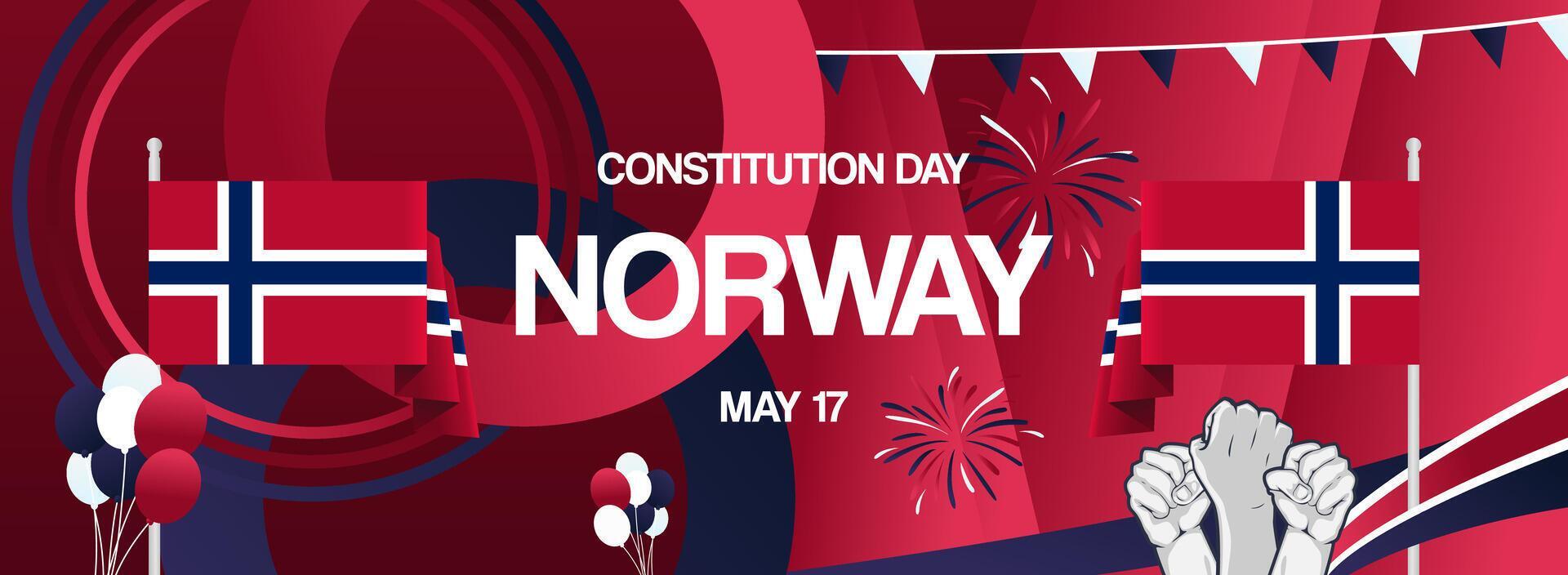 Creative abstract banner to celebrate constitution day or Norway