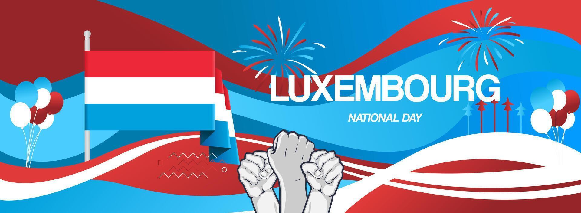 Luxembourg national day celebration abstract banner vector