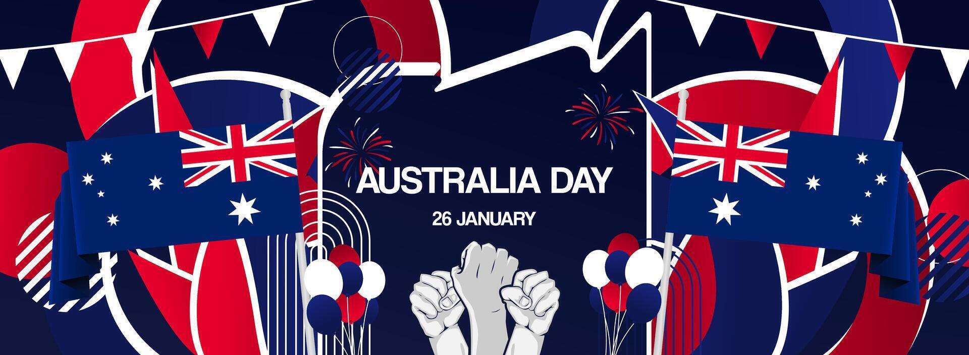 Creative abstract art for Australia Day. Modern banners for events such as sports, music, and state festivals. vector