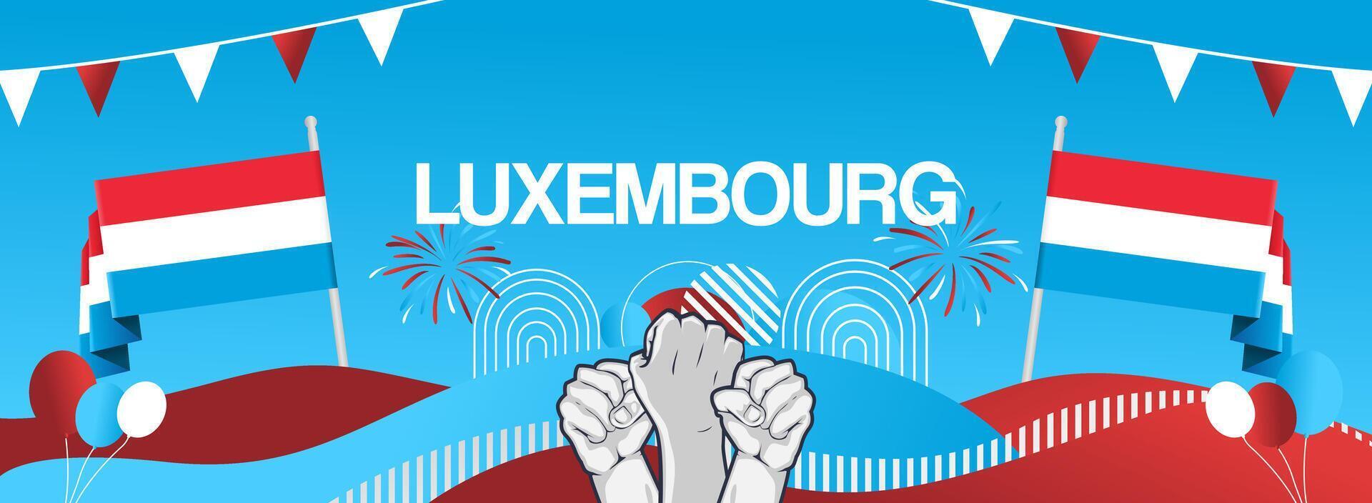 Luxembourg national day greeting card. Creative banner can be used as background vector