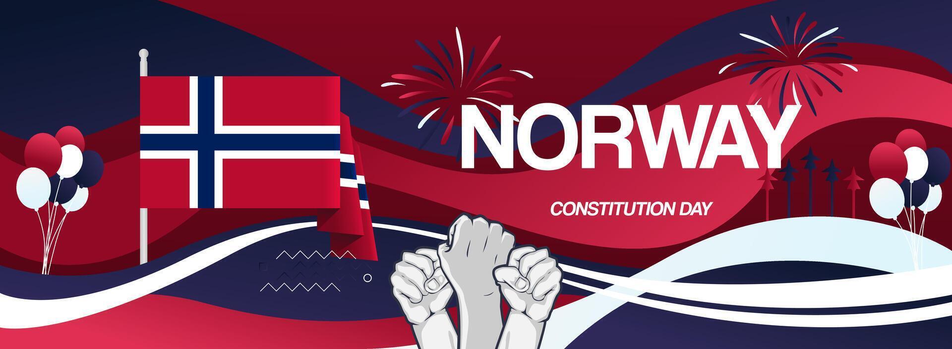 Creative abstract art to celebrate Norway day vector