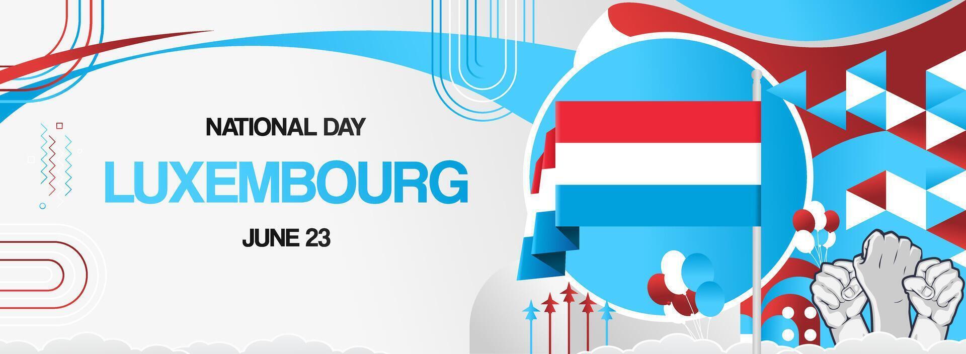 Abstract geometric art for Luxembourg national day celebration. Happy national day, creative greeting card, any event poster vector