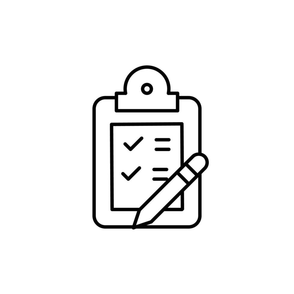 task list clipboard thin outline icon design good for web or mobile app vector