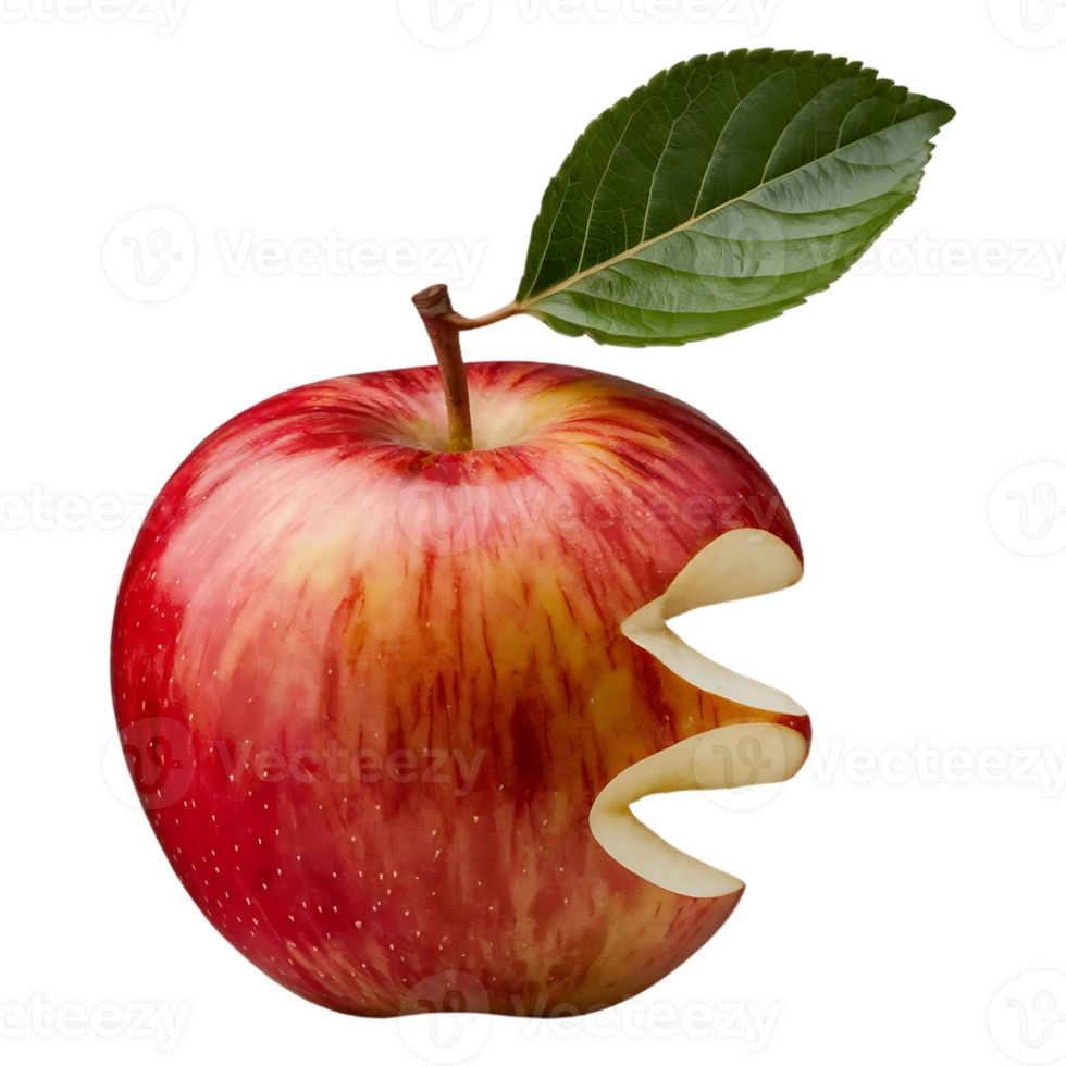 An apple with a bite taken out of it png