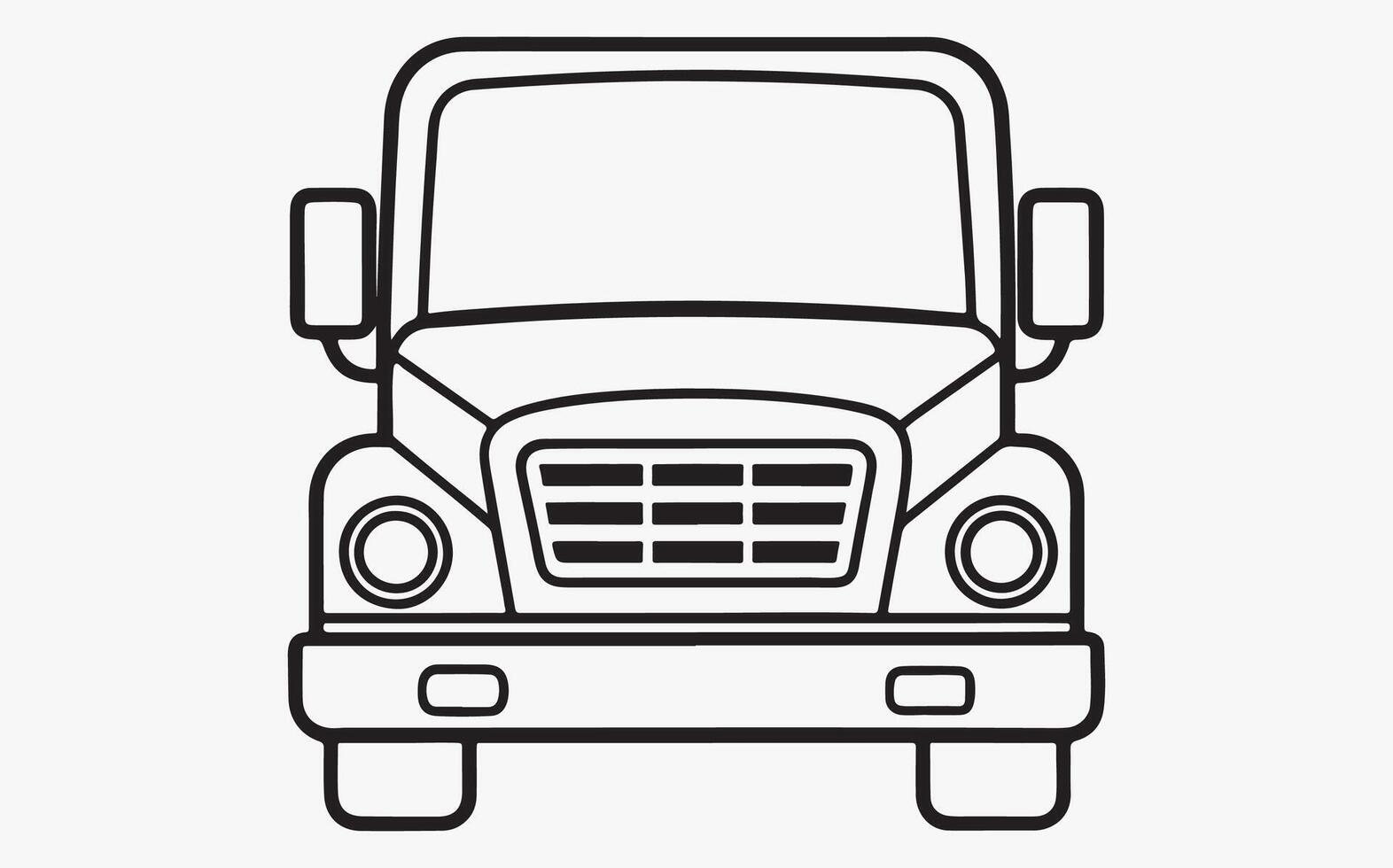 Monster Truck Outline Drawing image clipart illustration vector