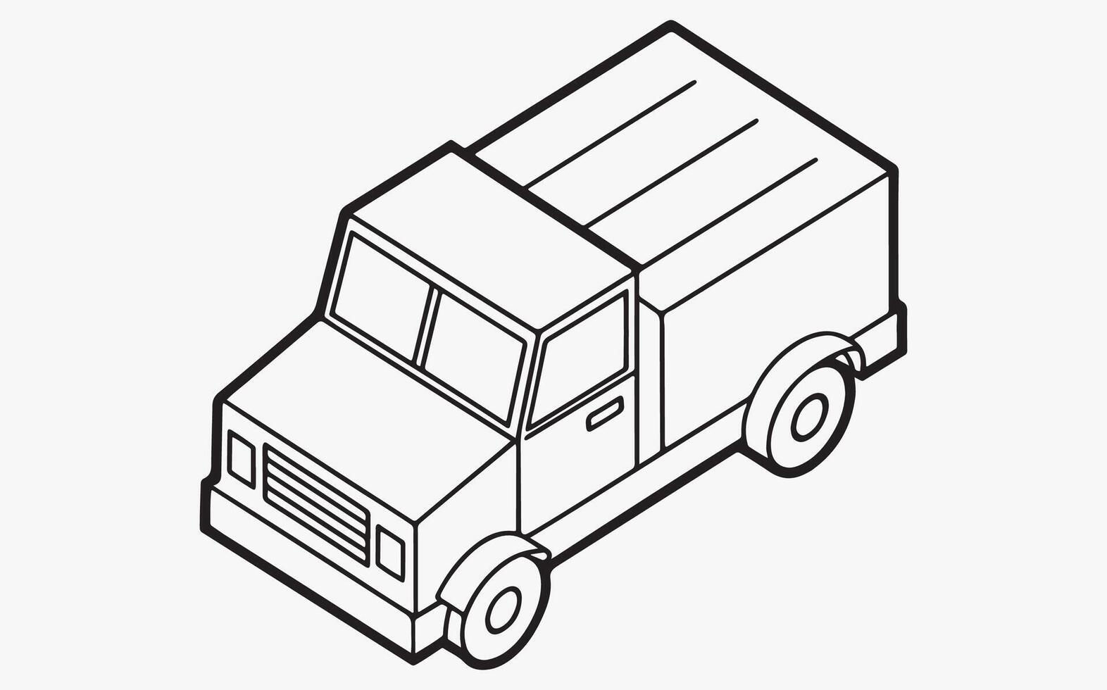 Dump Truck Line Art for Kids image vector