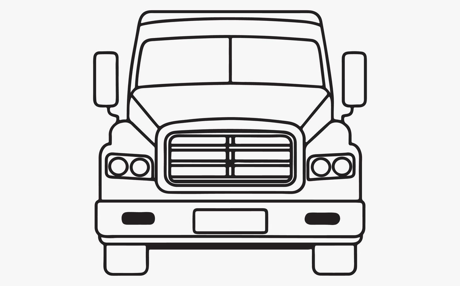 Classic American Truck Line Art image clipart illustration vector