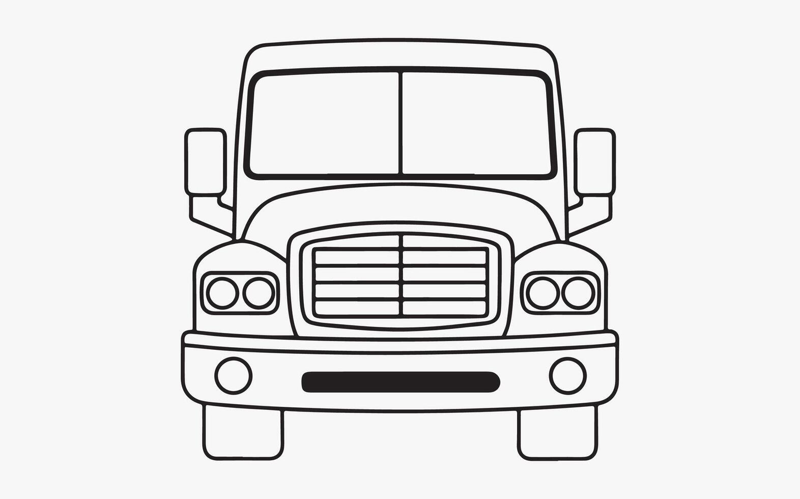 Realistic Truck Outline Drawing vector