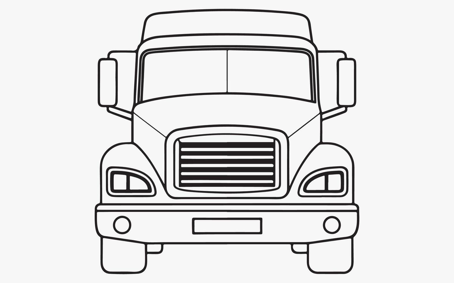 Classic Truck Line Art icon vector