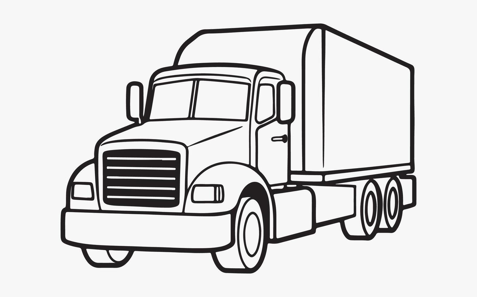 Minimalistic Truck Outline icon clipart illustration vector