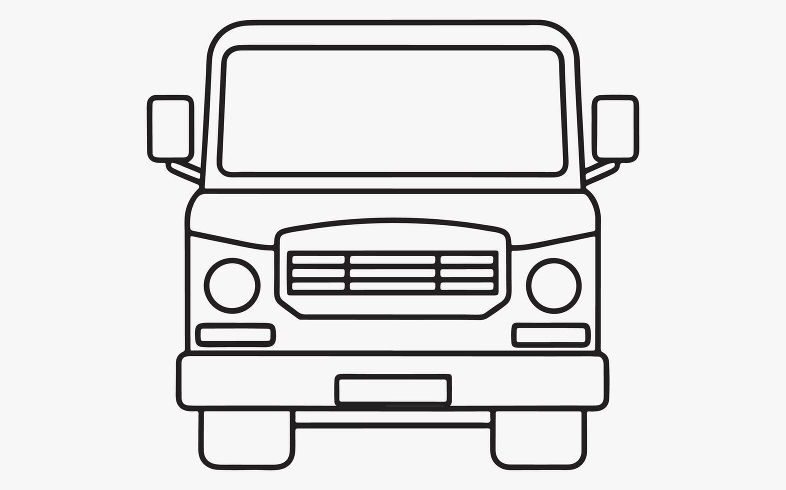 Truck front Line Art image clipart illustration vector