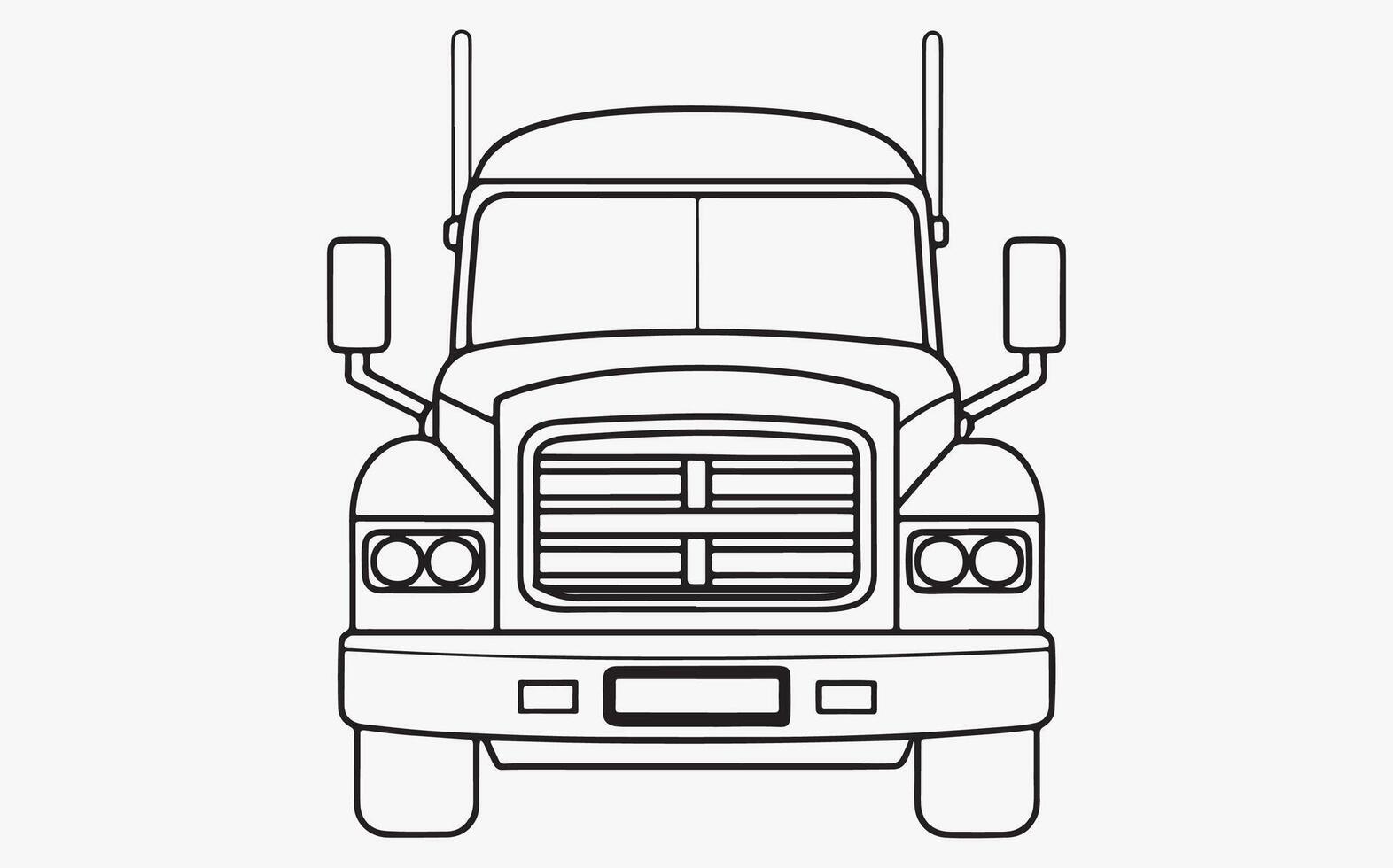 Truck front Line Art image vector