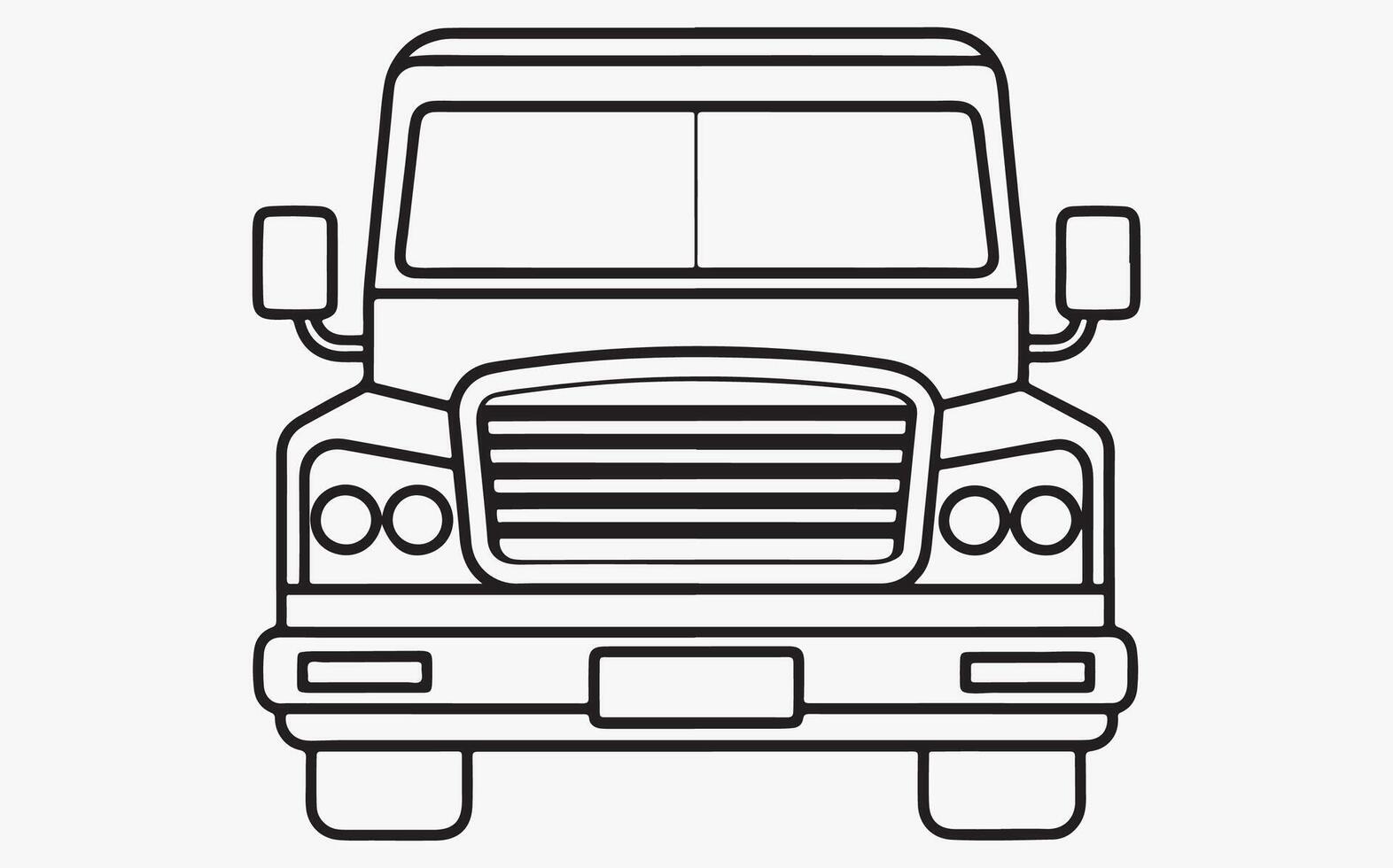 Realistic Truck Outline Drawing image clipart illustration vector