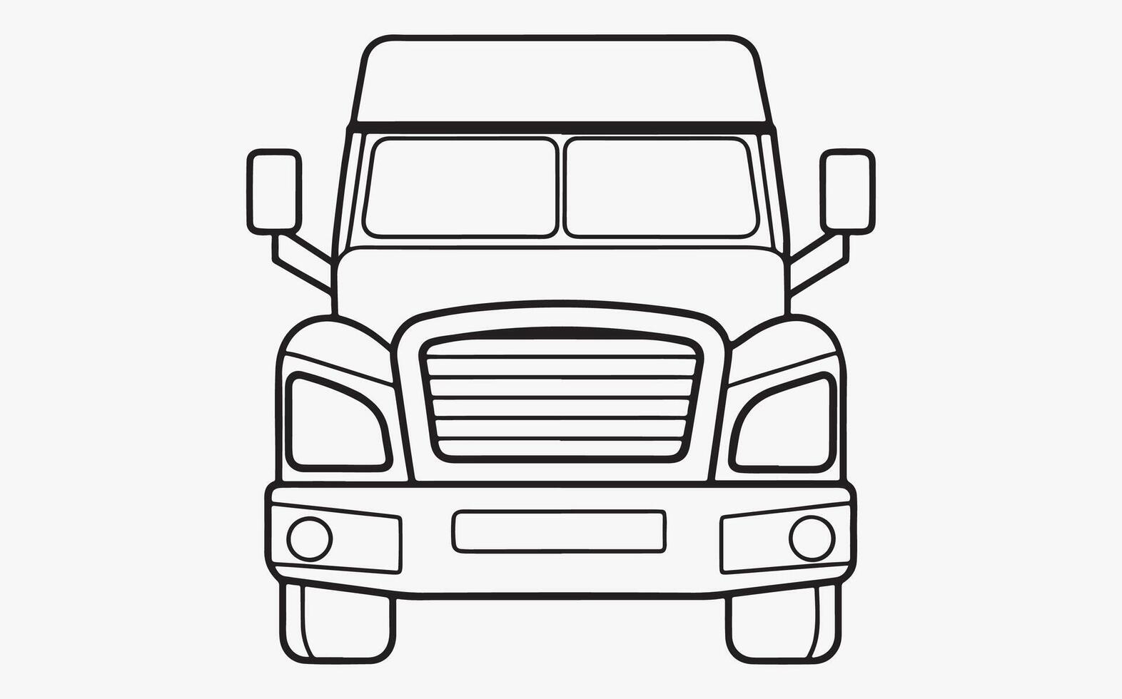 Abstract Truck Line Sketch icon clipart vector