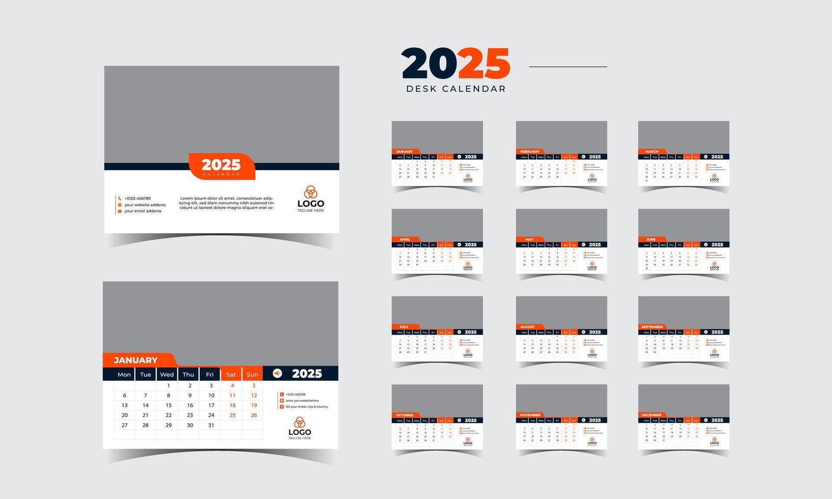 Desk Calendar 2025 Seasons of Motivation vector