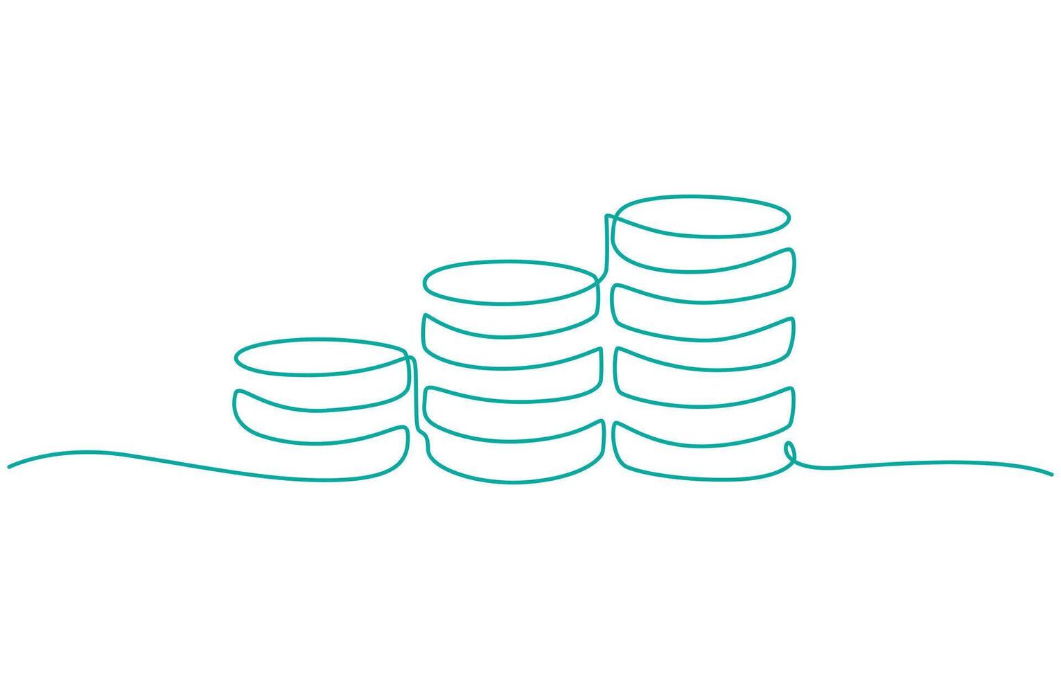 The contrast between the coins and the fluctuating lines illustrates the impact of vector