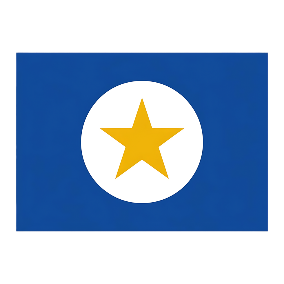 A blue and yellow flag with a star on it png