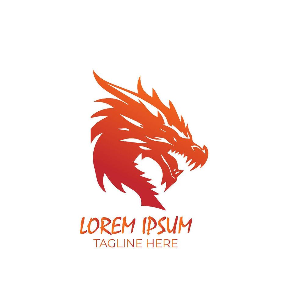 Legendary Flame Dragon Head Logo Heat of the Wild vector