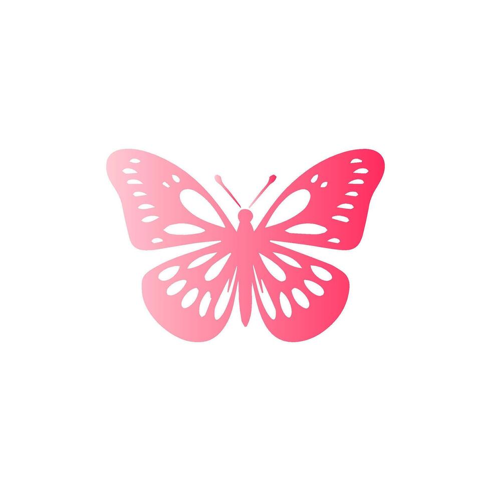 A pink butterfly logo on a white background vector