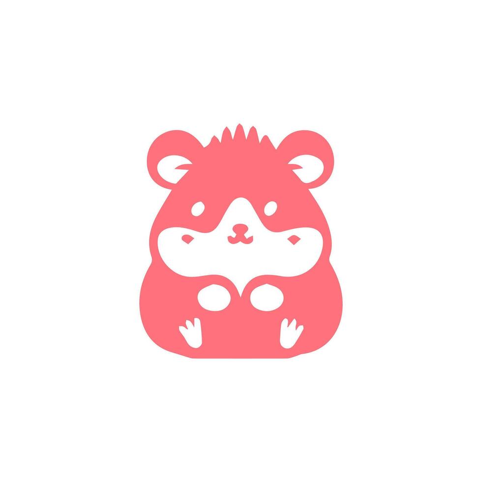 Cute Pink Hamster Cartoon Illustration vector