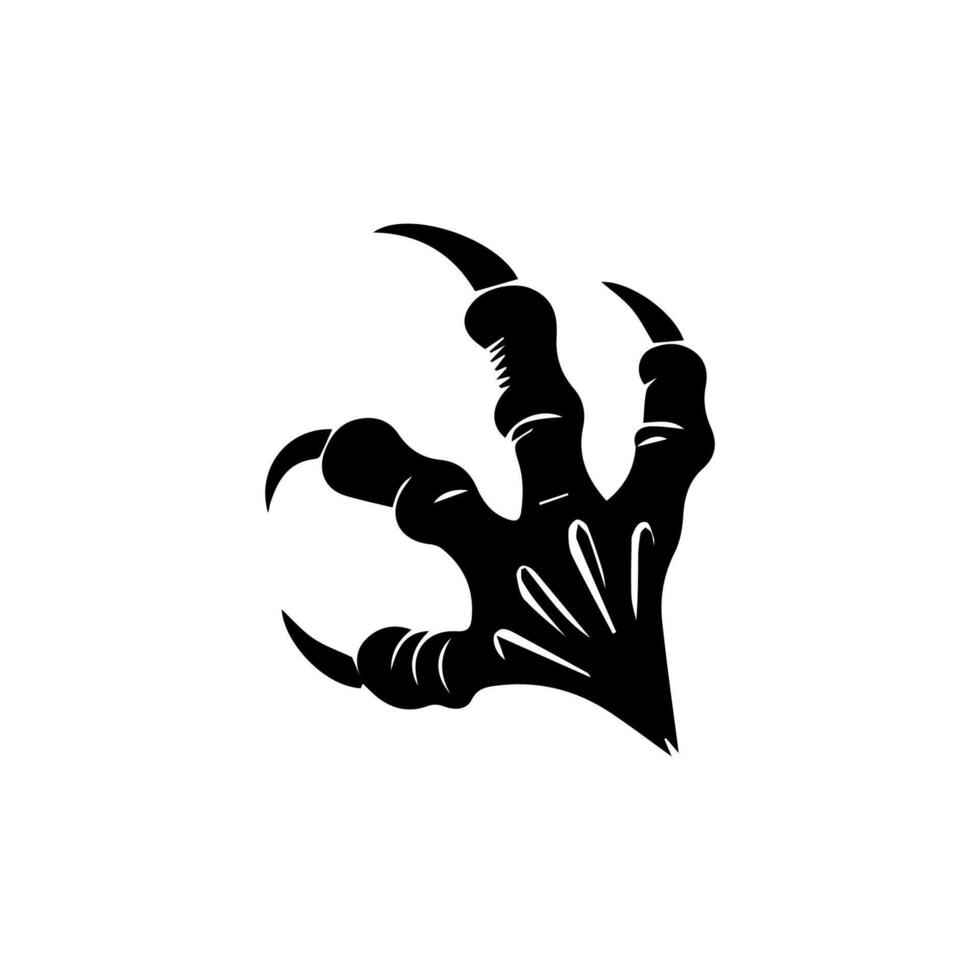 A black and white illustration of a claw hand vector
