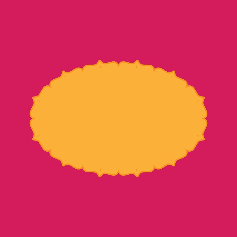 Vibrant oval Decorative Frame with Yellow-Orange Floral Design on Pink Background, Abstract art is ideal for use in festive banners, social media posts, invitations, etc. vector