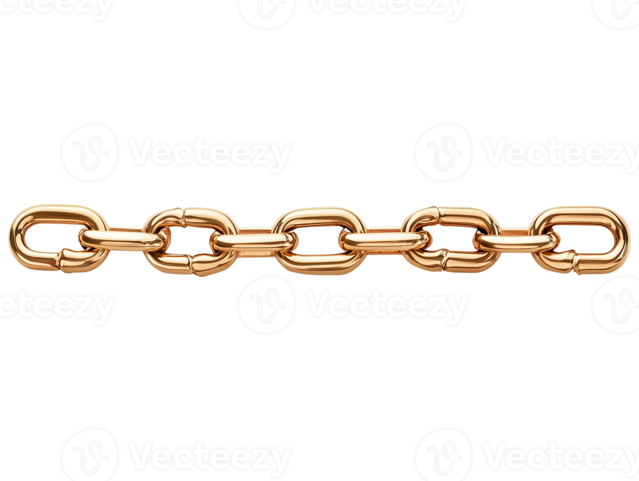 A gold chain with a link on it png