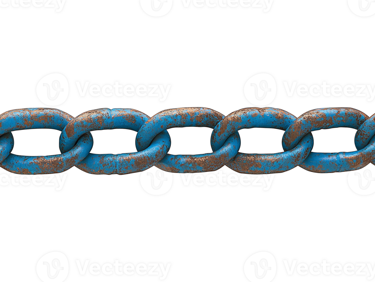 A blue chain with rust on it png