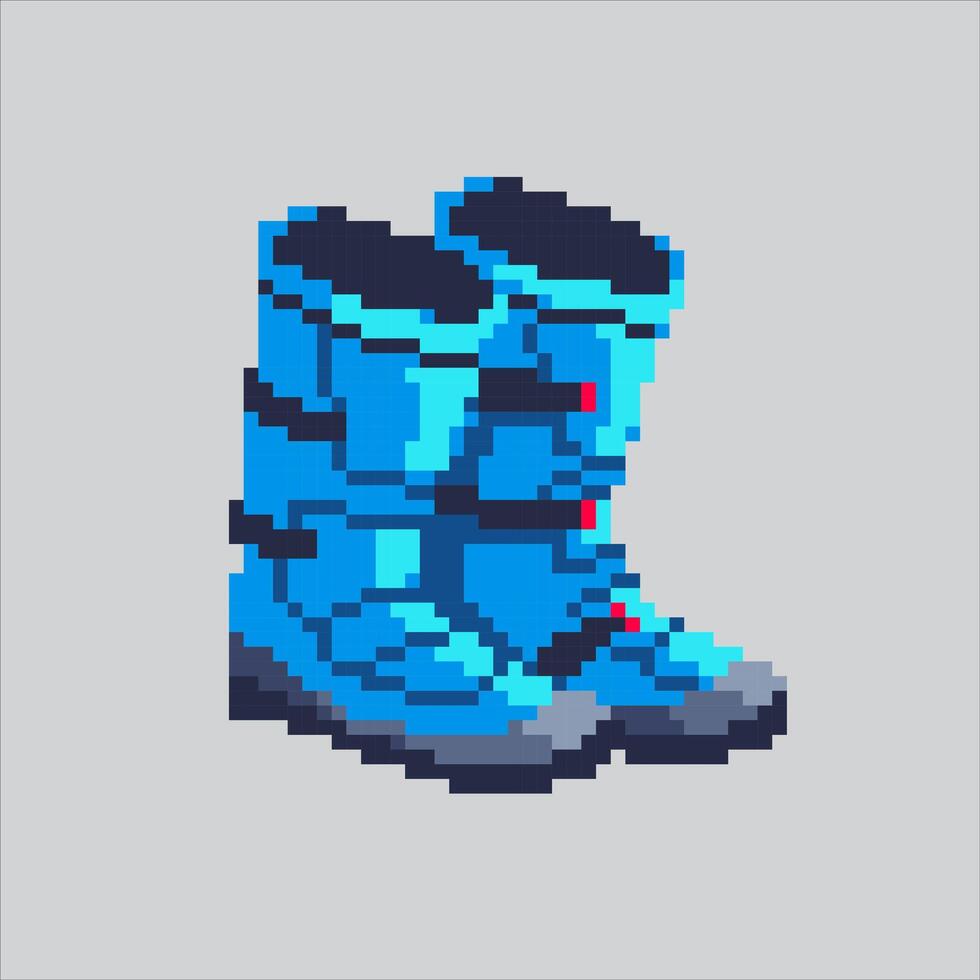 Pixel art illustration Dirt Bike Boots. Pixelated Motocross Boots. Dirt Bike Motocross Boots Icon pixelated for the pixel art game and icon for website and game. old school retro. vector