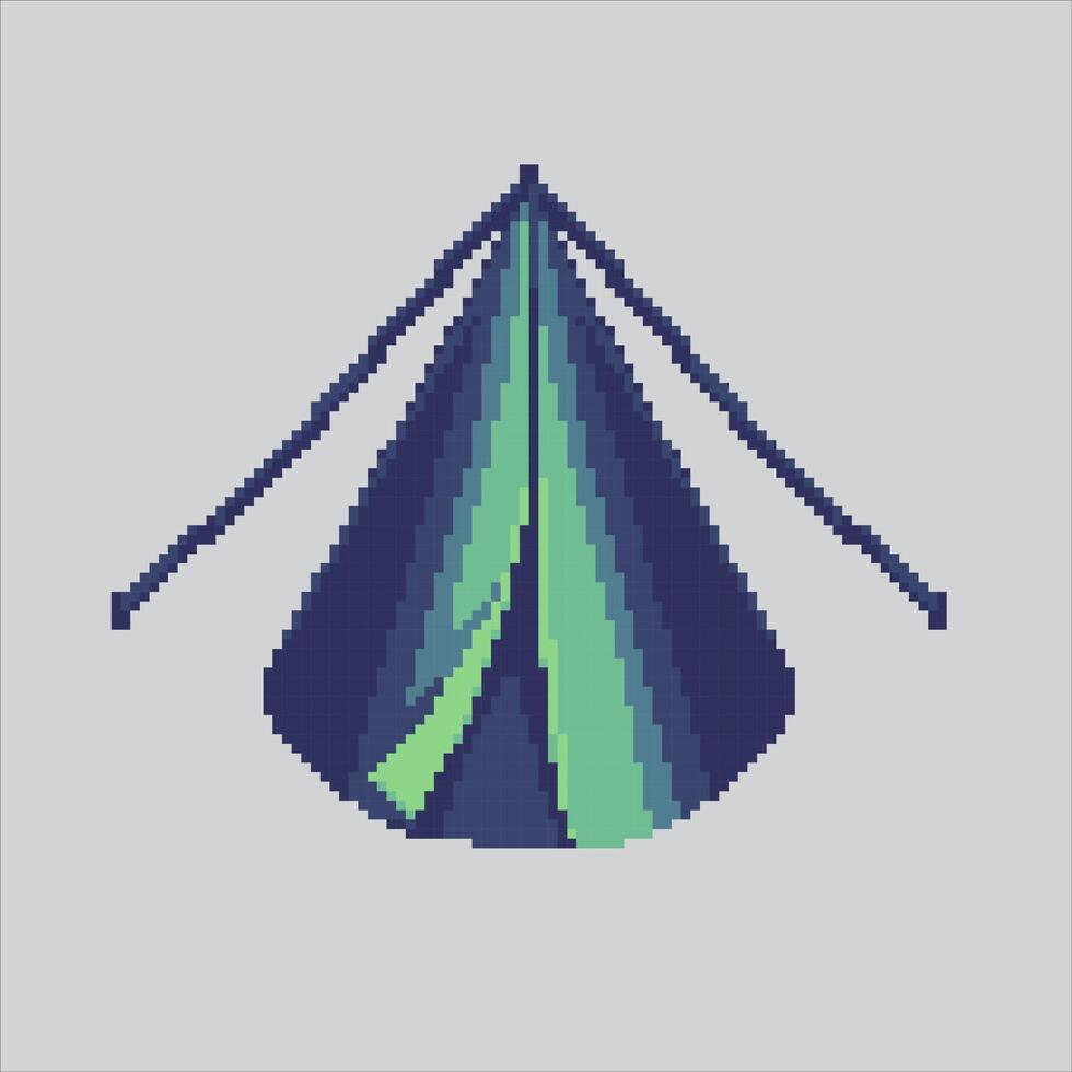 Pixel art illustration Tent. Pixelated Camping Tent. Simple Hiking Camping Tent Icon pixelated for the pixel art game and icon for website and game. old school retro. vector